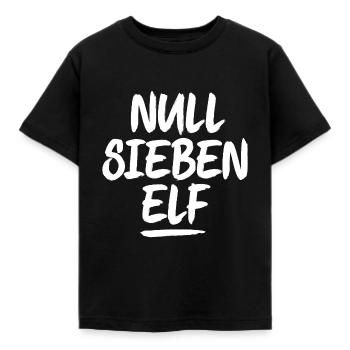 NULL SIEBEN ELF Pinselstrich - Kinder T-Shirt - Schwarz - Vorne - AI Model Kid Female (0cm)