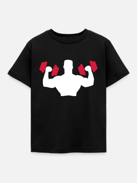 Muscle Man Training - Kinder T-Shirt - Schwarz
