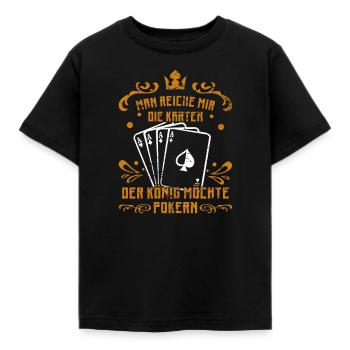 Poker Card Game King | Skat - Kids' T-Shirt - black - Front - AI Model Kid Female (0cm)