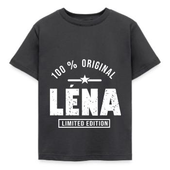 Léna benutzerdefinierten Vorname Léna - Kinder T-Shirt - Dunkelgrau - Vorne - AI Model Kid Female (0cm)