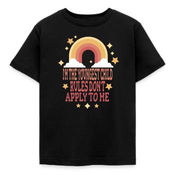Familie Geschwister Humor I'm The Youngest Child - Kinder T-Shirt - Schwarz - Vorne - AI Model Kid Female (0cm)
