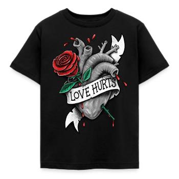 Love Hurts - Kids' T-Shirt - black - Front - AI Model Kid Female (0cm)