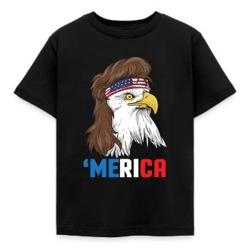 Patriotic Mullet Eagle Independence Day le 4 juillet - T-shirt Enfant - noir - Devant - AI Model Kid Female (0cm)