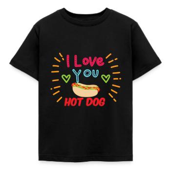 Würstchen mit Brötchen - Kinder T-Shirt - Schwarz - Vorne - AI Model Kid Female (0cm)
