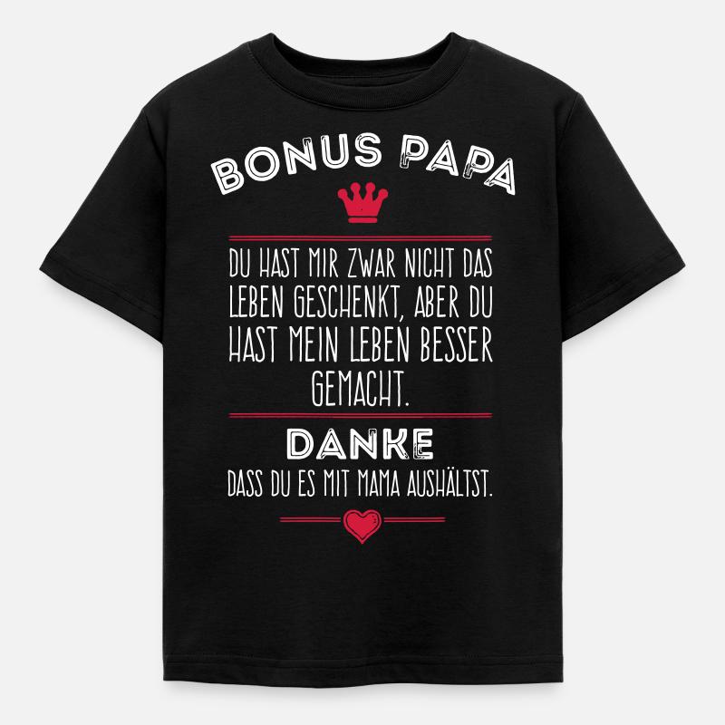 Bonus Papa - Kinder T-Shirt - Schwarz