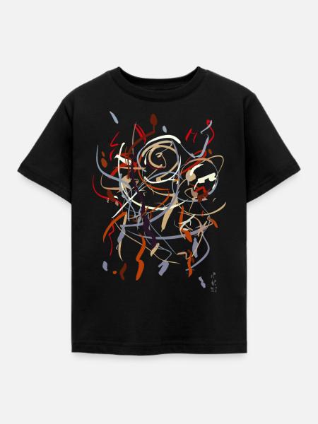 Abstrakt Malerei - Kinder T-Shirt - Schwarz