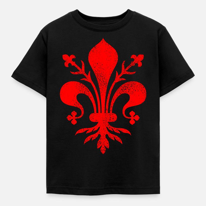 Giglio Fiorentino - Fleur de Lis - Vintage - Maglietta per bambini - nero