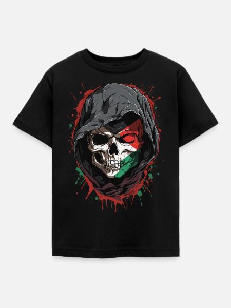 Palästina-Stolz: Flagge und Schädel - Børne-T-shirt - sort