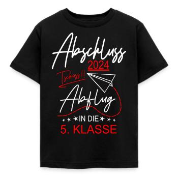 Abschluss 2024 Grundschule - Kinder T-Shirt - Schwarz - Vorne - AI Model Kid Female (0cm)