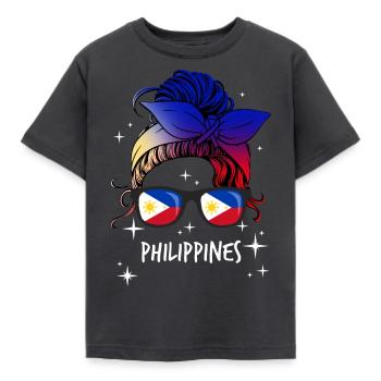 Philippines - T-shirt Enfant - charbon - Devant - AI Model Kid Female (0cm)