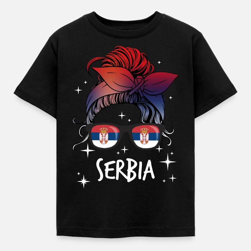 Serbien - Kinder T-Shirt - Schwarz
