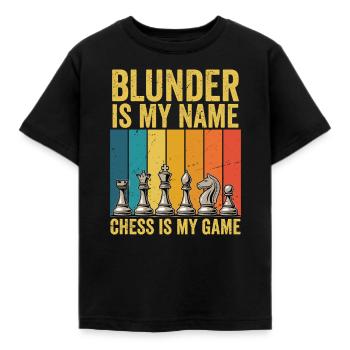 Schachspiel Schach Design Schachfiguren Retro - Kinder T-Shirt - Schwarz - Vorne - AI Model Kid Female (0cm)