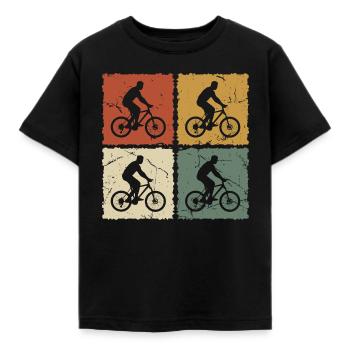 Fahrradfahrer Vintage - Kinder T-Shirt - Schwarz - Vorne - AI Model Kid Female (0cm)