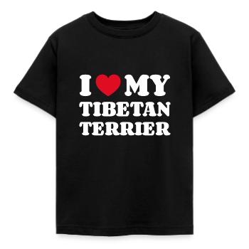 J’adore mon terrier tibétain Cadeau Terrier tibétain - T-shirt Enfant - noir - Devant - AI Model Kid Female (0cm)