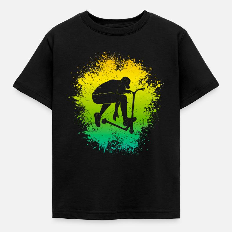 Stunt Scooter Roller E-Scooter E-Roller - T-shirt Enfant - noir