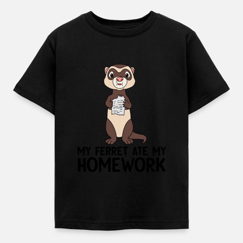 Frettchen - Kinder T-Shirt - Schwarz