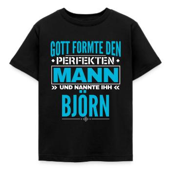 Björn Name Design - Kinder T-Shirt - Schwarz - Vorne - AI Model Kid Female (0cm)