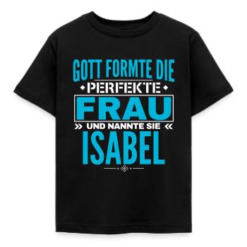 Isabel Name Design - Kids' T-Shirt - black - Front - AI Model Kid Female (0cm)
