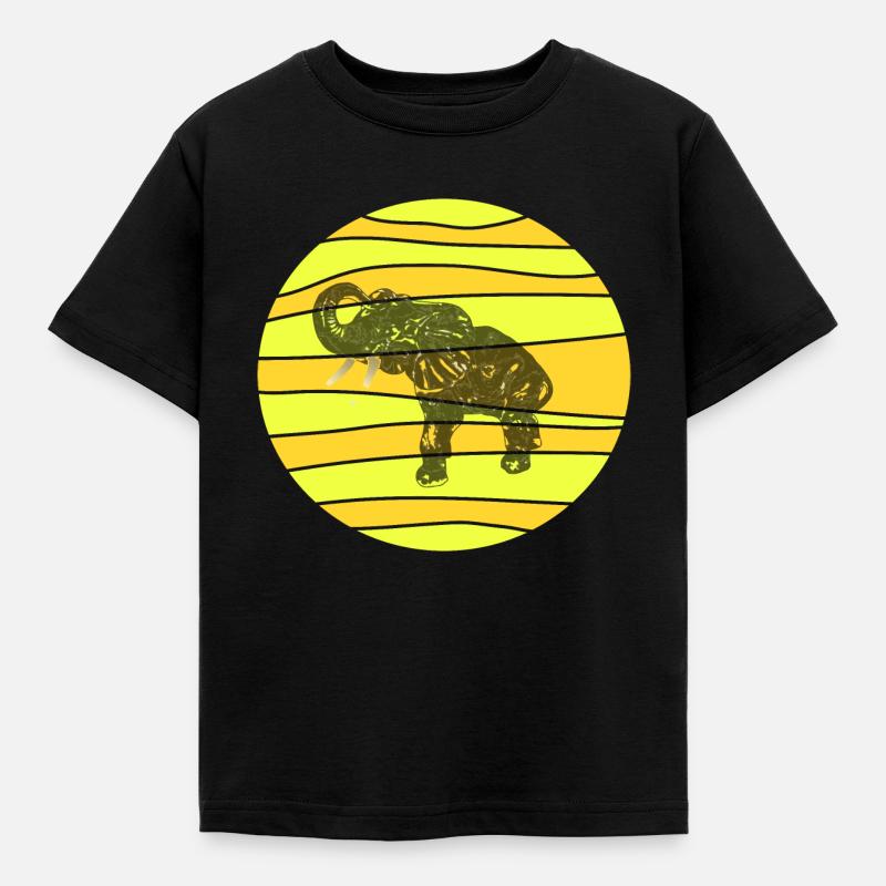 Edelfant Elefant im typisch afrikanischen Look. - Kinder T-Shirt - Schwarz