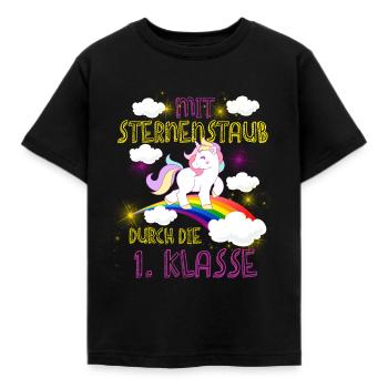 Einhorn in der Schule Erste Klasse Geschenk - Kinder T-Shirt - Schwarz - Vorne - AI Model Kid Female (0cm)