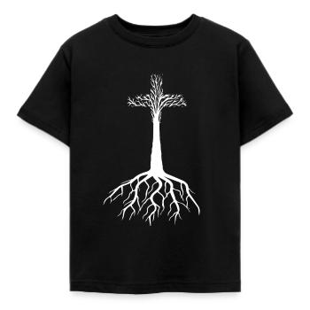Jesus Kreuz christlicher Glaube - Kids' T-Shirt - black - Front - AI Model Kid Female (0cm)