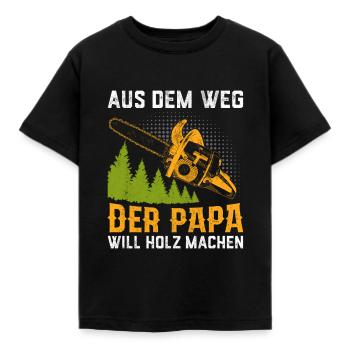 Der Papa Will Holz Machen - Kinder T-Shirt - Schwarz - Vorne - AI Model Kid Female (0cm)