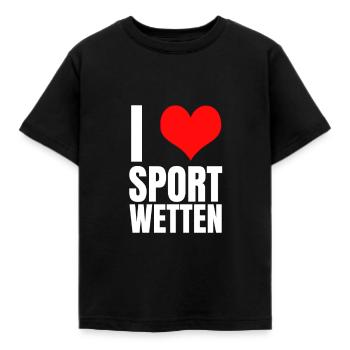 I love sports betting gift - Kids' T-Shirt - black - Front - AI Model Kid Female (0cm)