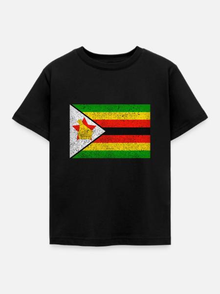 Simbabwe Flagge - Kinder T-Shirt - Schwarz