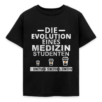 Medizin Student Kaffee Evolution Geschenk - Kinder T-Shirt - Schwarz - Vorne - AI Model Kid Female (0cm)