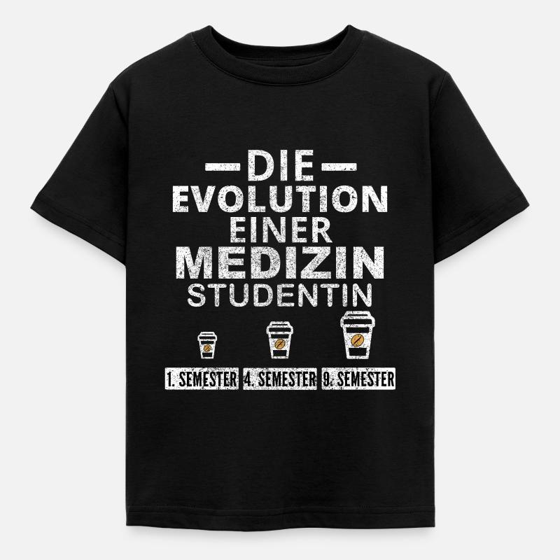 Cadeau d'évolution de café étudiant en médecine - T-shirt Enfant - noir