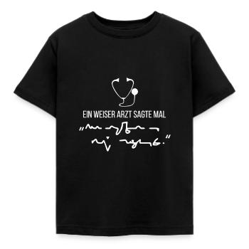 Arzt Lustig Unterschrift Unleserlich Ärztin - Kinder T-Shirt - Schwarz - Vorne - AI Model Kid Female (0cm)