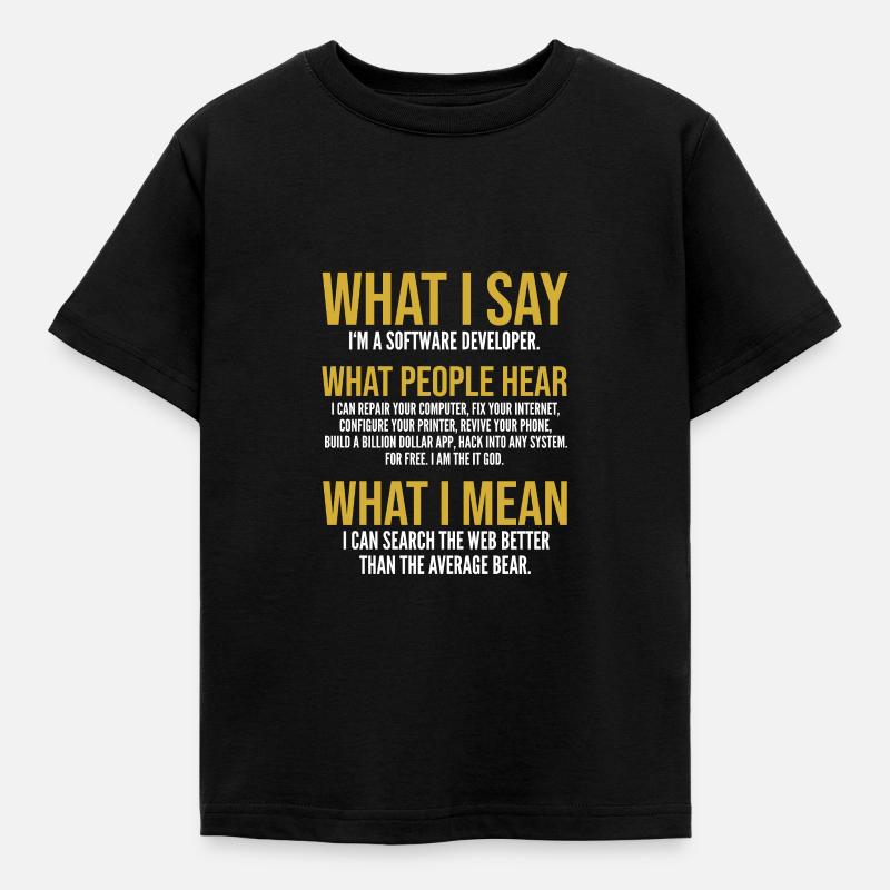 Software developer - Kids' T-Shirt - black