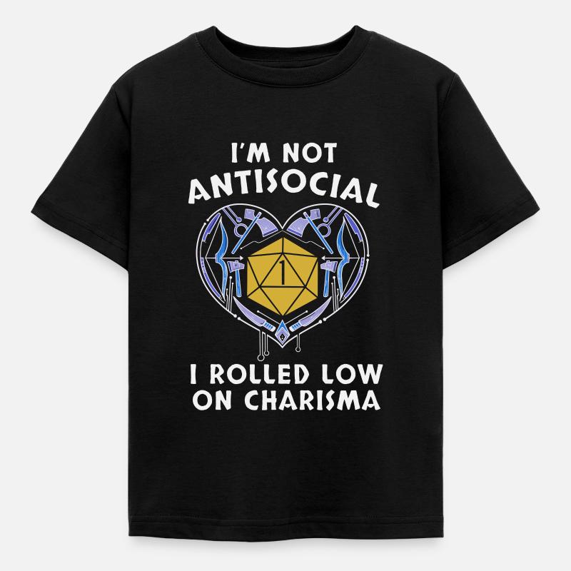 RPG-spiller gaveide - Børne-T-shirt - sort