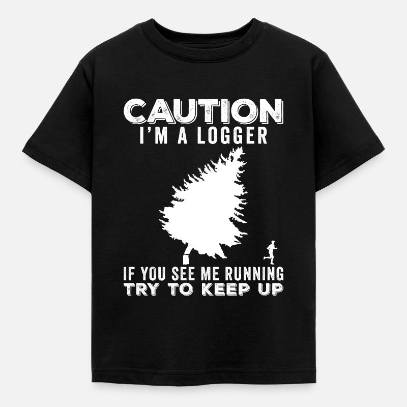 Logger Lustige Geschenkidee - Kinder T-Shirt - Schwarz