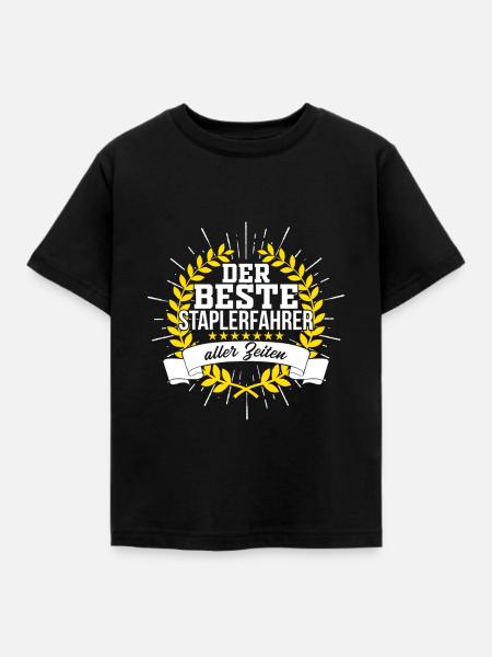 Gabelstapler Fahrer - Kinder T-Shirt - Schwarz