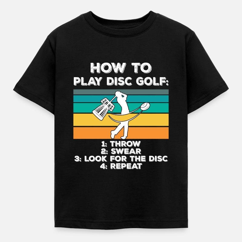 Disk golf disk golf gaveide - Børne-T-shirt - sort