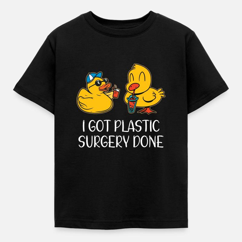 Quietscheente Badeente Enten Plastic Surgery Done - Børne-T-shirt - sort