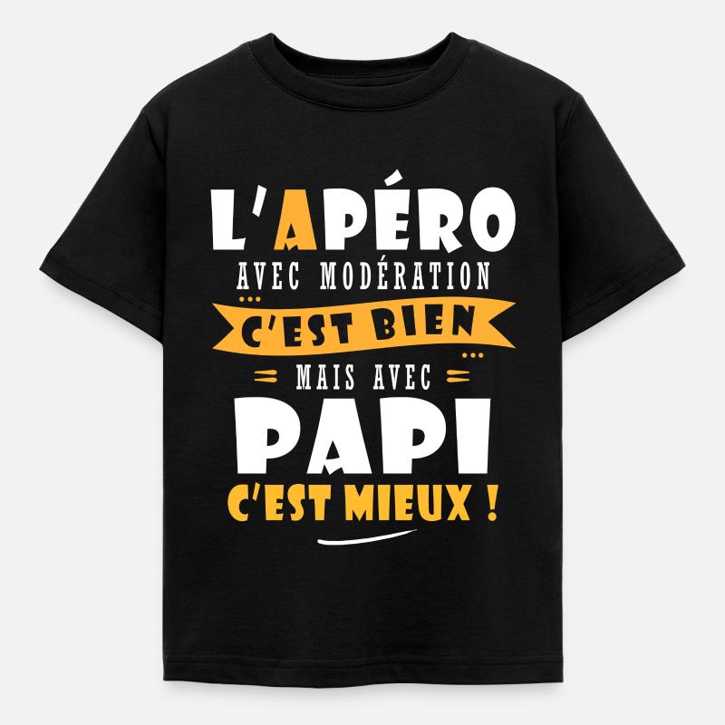 Papi Cadeau Humour papy cadeau papi papy - T-shirt Enfant - noir