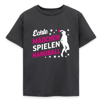 Echte Mädchen Spielen Handball | Handballspielerin - Kinder T-Shirt - Dunkelgrau - Vorne - AI Model Kid Female (0cm)