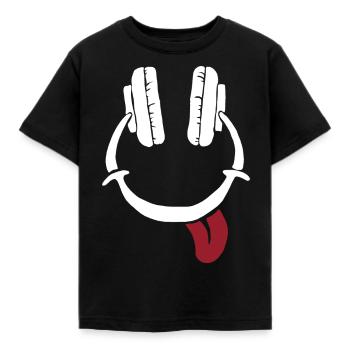 Casque de rire - Smile Face - T-shirt Enfant - noir - Devant - AI Model Kid Female (0cm)