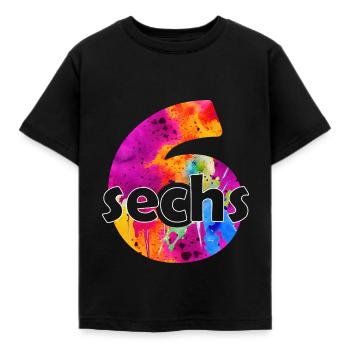 SECHS 6 JAHRE JUNGE 6. GEBURTSTAG - Kinder T-Shirt - Schwarz - Vorne - AI Model Kid Female (0cm)