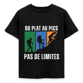 Du plat au pics, pas de limites - T-shirt Enfant - noir - Devant - AI Model Kid Female (0cm)