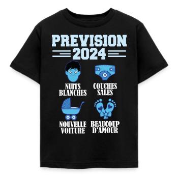 Annonce Grossesse 2024 Prévision pour 2024 Annonce - T-shirt Enfant - noir - Devant - AI Model Kid Female (0cm)