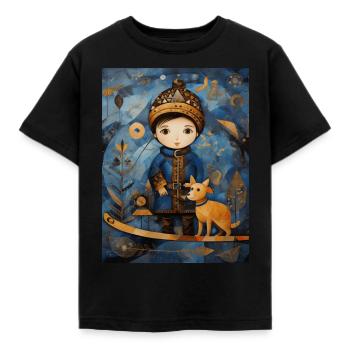 Herzerwärmendes Kindermotiv Junge mit Hund - Kinder T-Shirt - Schwarz - Vorne - AI Model Kid Female (0cm)