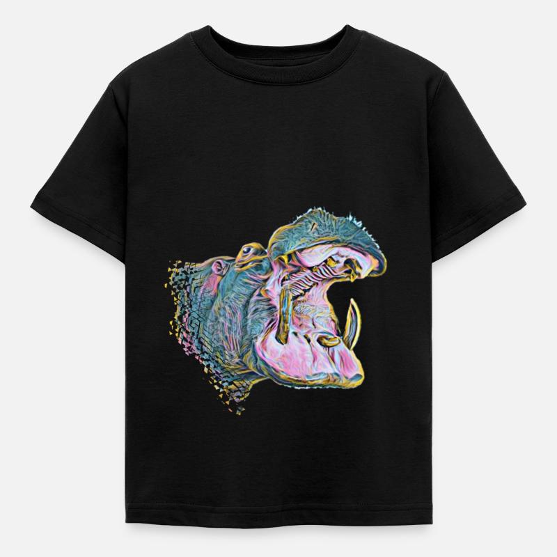hippo - Kids' T-Shirt - black