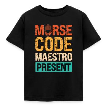 Radio Moderator Vintage Morse Code Experte - Kinder T-Shirt - Schwarz - Vorne - AI Model Kid Female (0cm)