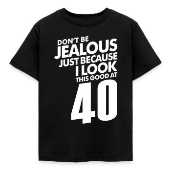 40 Years - Kids' T-Shirt - black - Front - AI Model Kid Female (0cm)