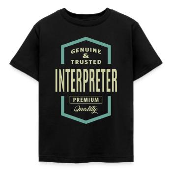 Echter Dolmetscher - Kinder T-Shirt - Schwarz - Vorne - AI Model Kid Female (0cm)