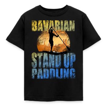 Bavarian Monkey Stand Up Paddling Munich - T-shirt Enfant - noir - Devant - AI Model Kid Female (0cm)