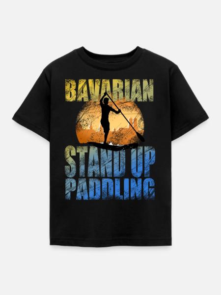 Bavarian Monkey Stand Up Paddling Munich - T-shirt Enfant - noir